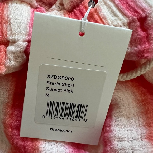 Xirena Striped Sunset Pink Cotton Gauze Shorts Size M NWT - Picture 2 of 6